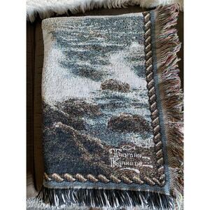 Thomas Kincade Woven Tapestry USA Lighthouse Scene Heavyweight 65 X 44